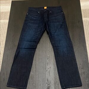Boss Men's Deep Indigo Straight Jeans